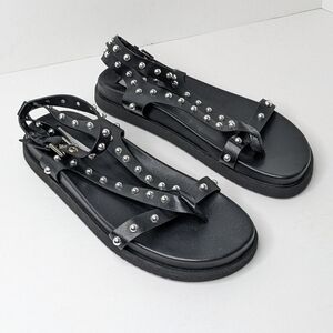 Steven New York Rango Studded Sandals, Black, Women's 9